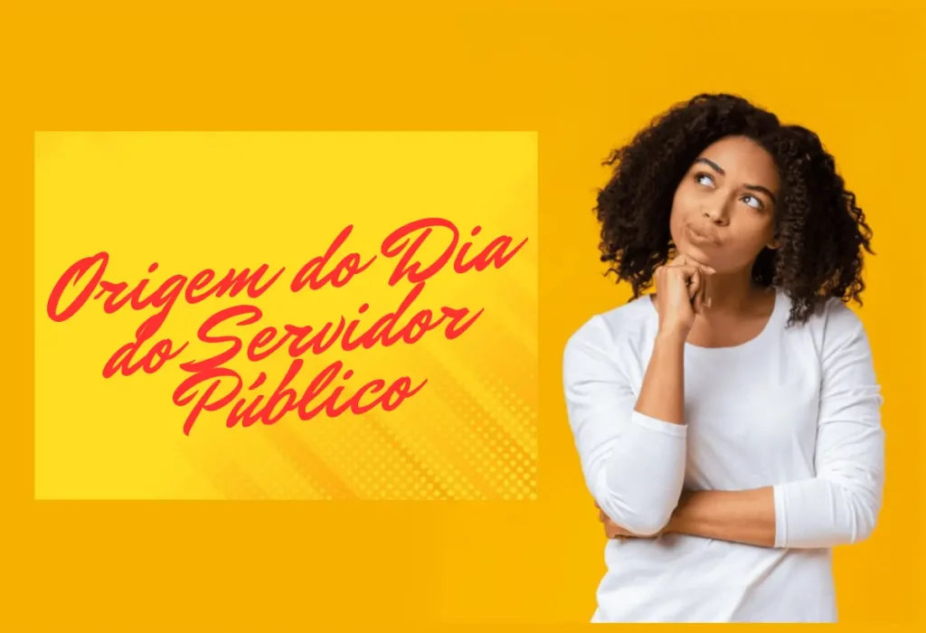 Ilustração sobre a origem do Dia do Servidor Público, explicando por que a data de 28 de Outubro foi escolhida em referência ao decreto de Getúlio Vargas de 1939.